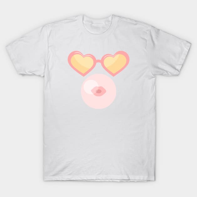 Heart shape sunglasses and bubble gum T-Shirt by SooperYela